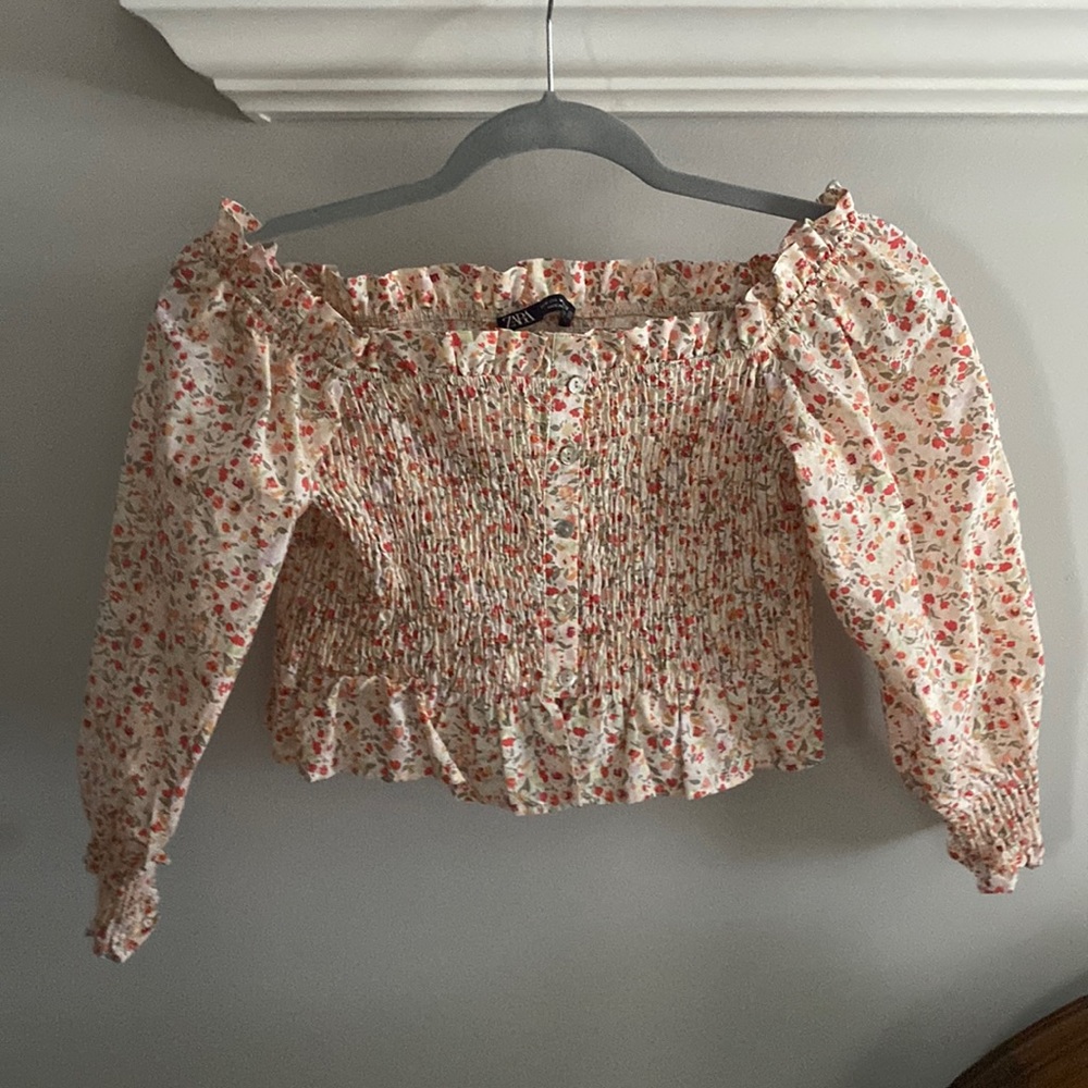 Zara floral blouse